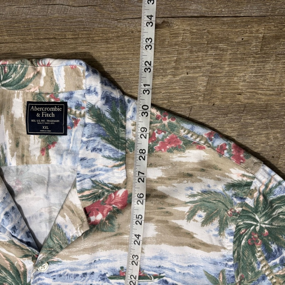 Abercrombie & Fitch Hawaiian Shirt XXL Men's Multicolor AOP Relaxed Button Up - Picture 5 of 7
